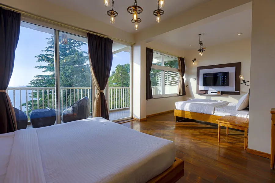 Standalone 3-BHK Alpine Villa with private orchard lawn at Whispering Pines Mukteshwar